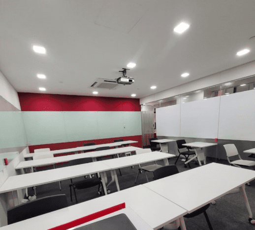Training room setup in Singapore