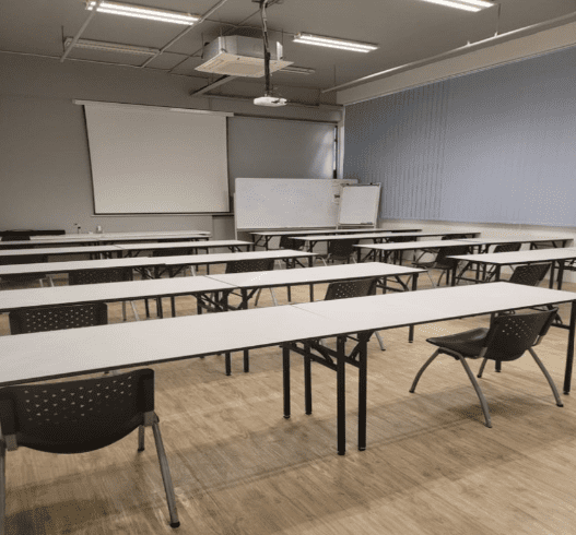 Training room setup in Singapore